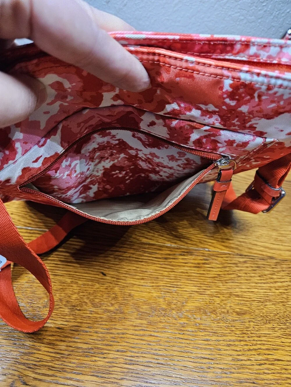 Coach Crossbody Bag in Pink and Red Abstract Print